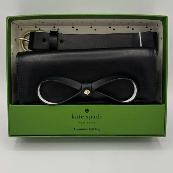 Kate Spade X/L Black Leather Fanny Pack Belt NWT NWT NEW Kate Spade zip top leather belt bag Fanny Pack Black  main image 2